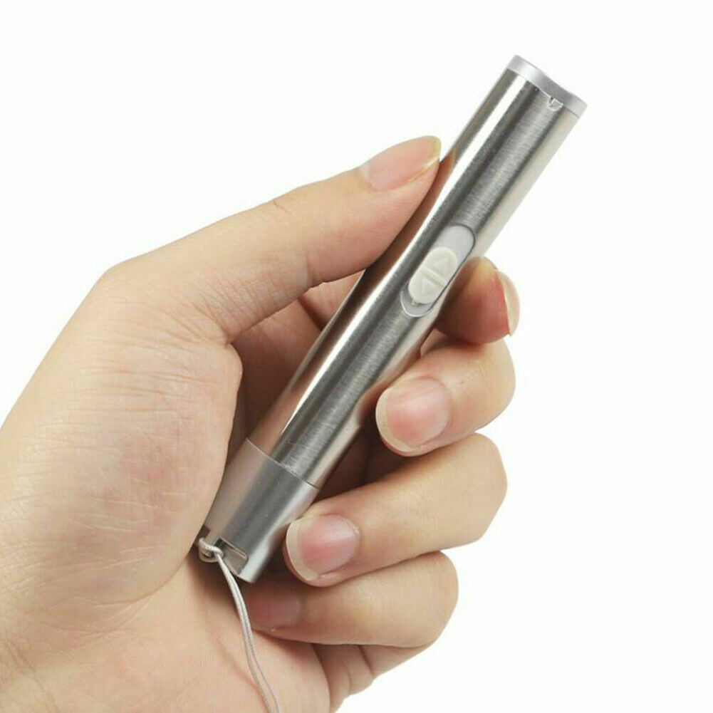 Red Laser Pointer Pen USB Rechargeable LED Torch Light 3 In 1 UV Flashlight 2pcs Cat Dog Toys