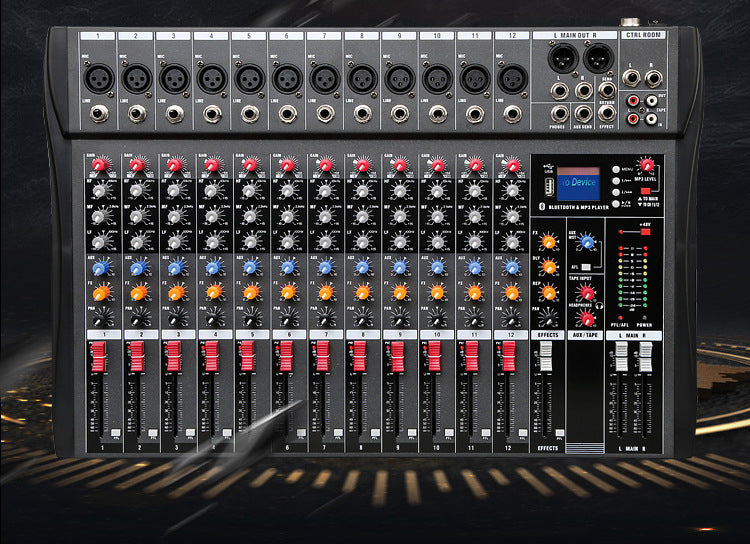 CT8 Professional 8-way Mixer USB With Bluetooth Monitor DJ Console Audio Mixer