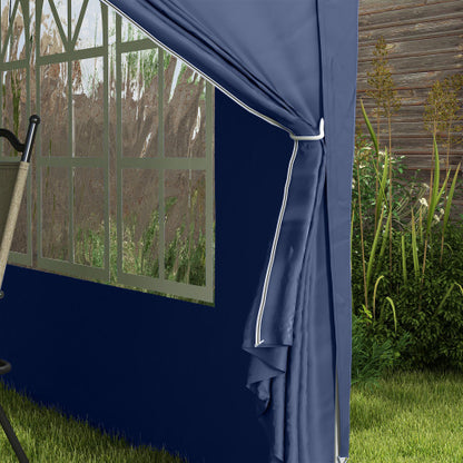 Outsunny 3 X 3m Pop Up Gazebo, Water And UV Resistant Party Tent Camping Canopy Marquee With Carry Bag, Blue