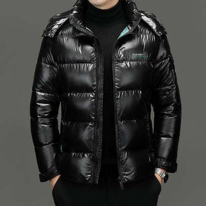 Glossy Men's Thickened Warm-keeping And Cold-proof Casual Cotton-padded Jacket