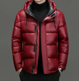 Glossy Men's Thickened Warm-keeping And Cold-proof Casual Cotton-padded Jacket