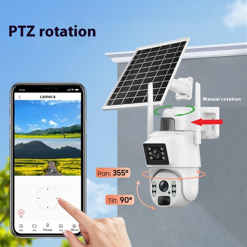 Outdoor Remote Wireless Waterproof Full Color Night Vision 10x Zoom 6MP Monitoring