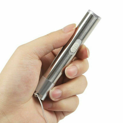 Red Laser Pointer Pen USB Rechargeable LED Torch Light 3 In 1 UV Flashlight 2pcs Cat Dog Toys