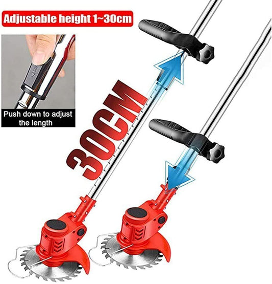 12V Electric Cordless Grass Trimmer Strimmer Garden Edger Cutter With 2 Battery