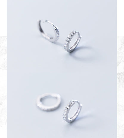 Korean style micro-encrusted circle earrings small earrings earrings jewelry