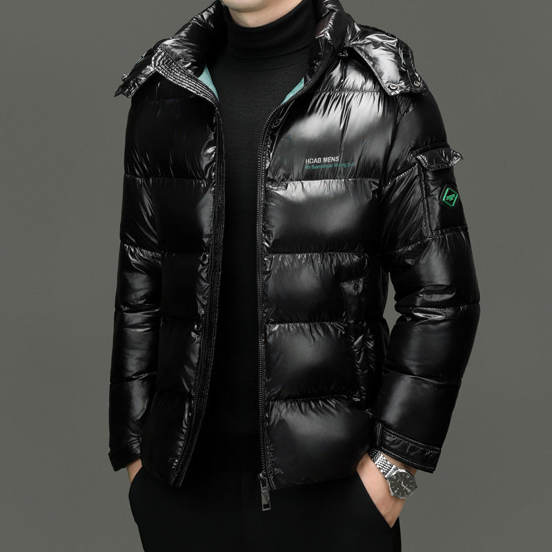 Glossy Men's Thickened Warm-keeping And Cold-proof Casual Cotton-padded Jacket