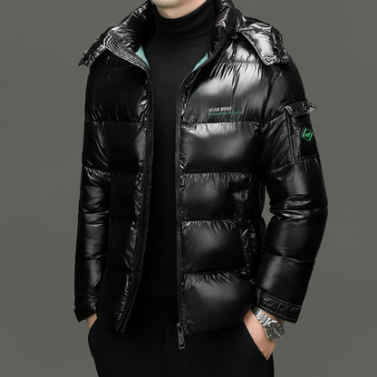 Glossy Men's Thickened Warm-keeping And Cold-proof Casual Cotton-padded Jacket