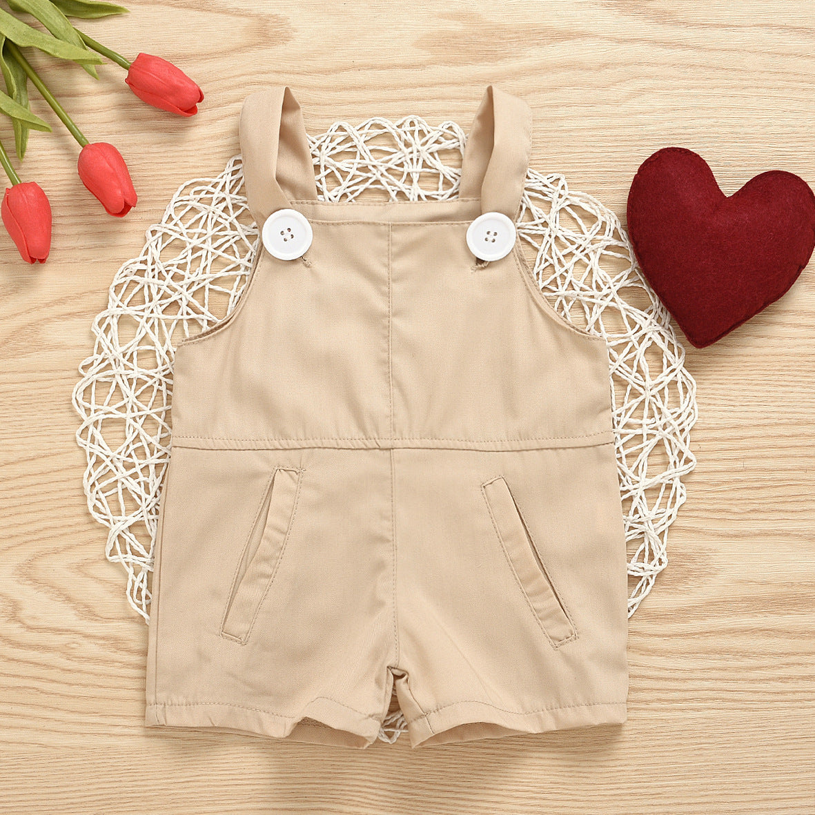 Solid-color panties with straps