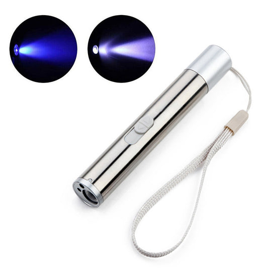 Red Laser Pointer Pen USB Rechargeable LED Torch Light 3 In 1 UV Flashlight 2pcs Cat Dog Toys