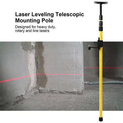 2.8 Meter Laser Leveling Telescoping Pole Adjustable Mounting Pole For Rotary And Line Lasers