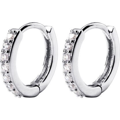 Korean style micro-encrusted circle earrings small earrings earrings jewelry