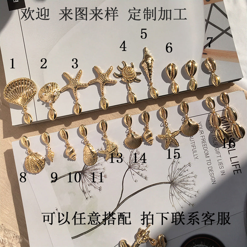 Fashion Vintage Earrings Trendy Ocean Style Stud Earrings Shell Earrings