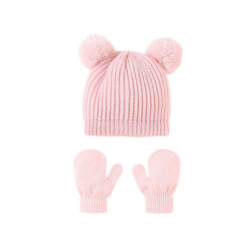 Children Hat Knitted Hat Gloves Suit
