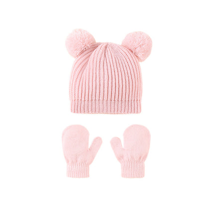 Children Hat Knitted Hat Gloves Suit