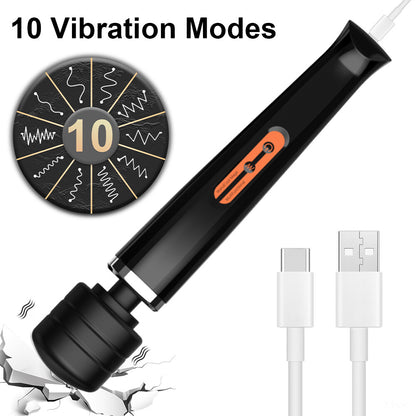 Magic Massager Wand Vibration 10 Speeds Vibrating Massage Full Body Magic Therapy Motor USB Rechargeable