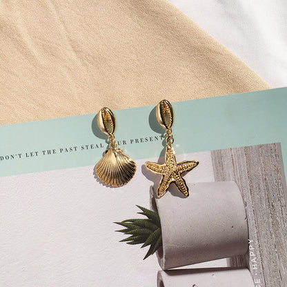 Fashion Vintage Earrings Trendy Ocean Style Stud Earrings Shell Earrings