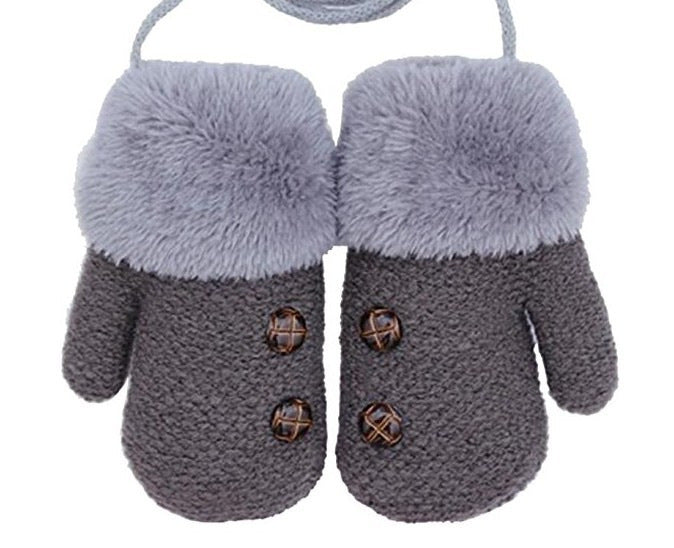 Children'S Gloves Winter New Boys Warm Baby Bag Refers To Children Plus Velvet Thick Knitted Woolen Gloves