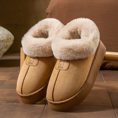 Ankle Wrap Cotton Slippers Women's Fashion Thick Snow Boots
