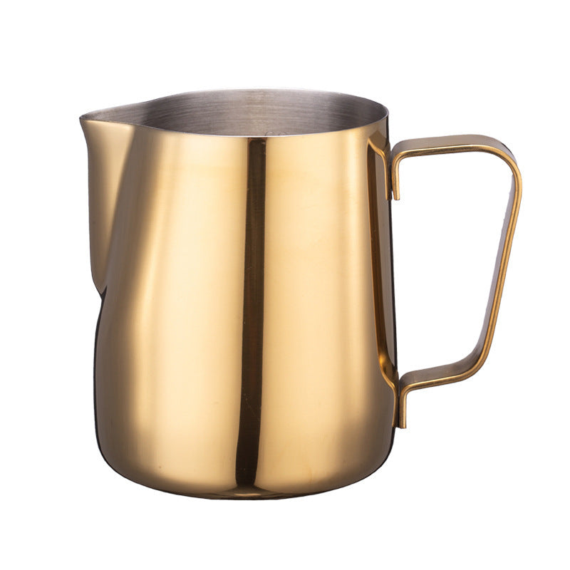 Gold-plated Teflon Etched Stainless Steel Milk Cup Cylinder