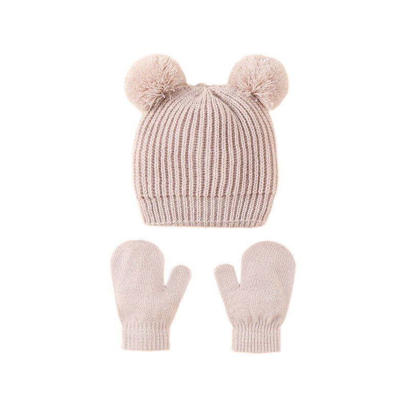 Children Hat Knitted Hat Gloves Suit