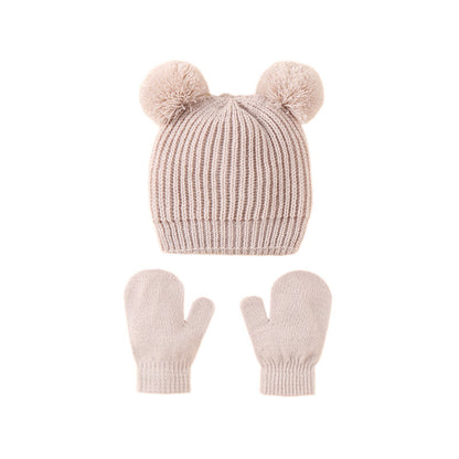 Children Hat Knitted Hat Gloves Suit