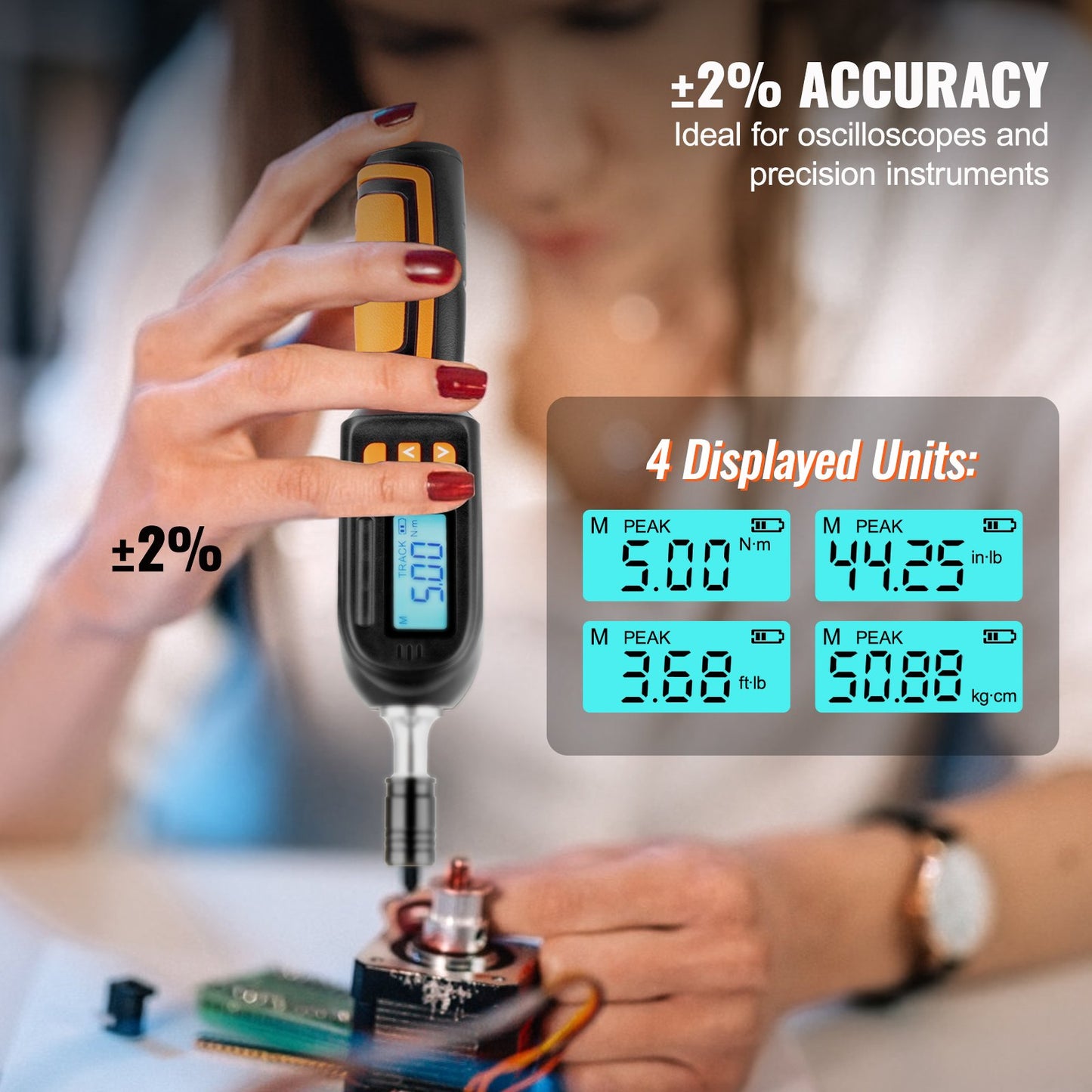 Digital Torque Screwdriver, 0.64 Cm Drive Screwdriver Torque Wrench, Electrician Torque Screwdriver With LCD, Comes With Screwdriver Bits And Storage Case