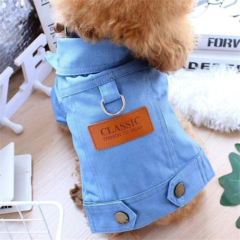 Dog cat Autumn Traction Denim Jacket