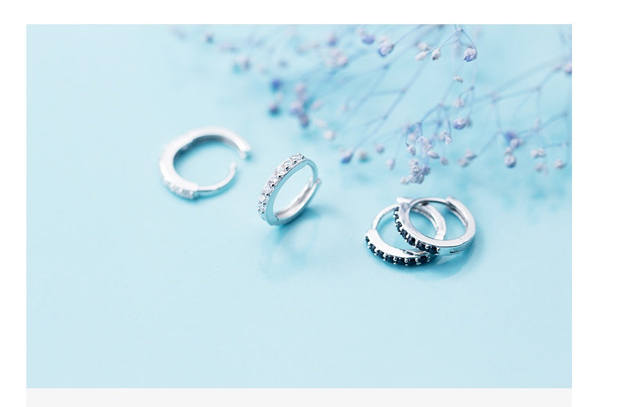 Korean style micro-encrusted circle earrings small earrings earrings jewelry