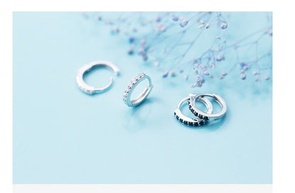 Korean style micro-encrusted circle earrings small earrings earrings jewelry