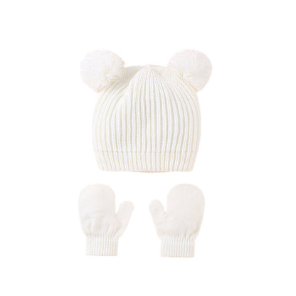 Children Hat Knitted Hat Gloves Suit