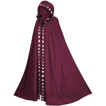 Hooded Cloak Medieval Renaissance 5 Color Printed Cloak Halloween Cosplay Costume New Fashion Festival Play Costume Halloween Costumes