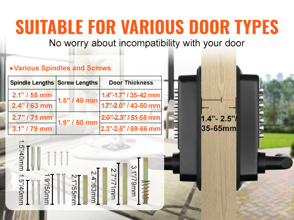 Mechanical Keyless Entry Door Lock, 14 Digit Keypad, Double-sided Embedded Outdoor Gate Door Locks Set With Keypad And Handle, Water-proof Zinc Alloy, Easy To Install, For Garden, Yard, Garage