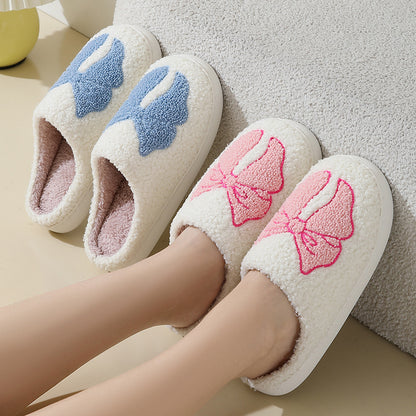 Cute Cartoon Bow Knot Cotton Slippers