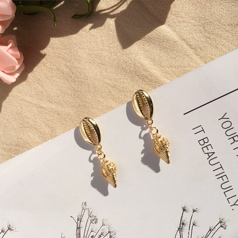 Fashion Vintage Earrings Trendy Ocean Style Stud Earrings Shell Earrings