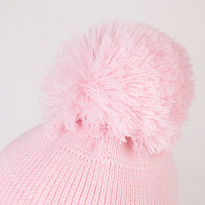 Winter Warm Knitted Baby Hats for Girls Pom Pom Kid Toddler Boys Beanies Cap with Fleece Lining