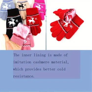 Brand New Child Kids Baby Girls Boys Winter Knitted Gloves Cartoon Warm Mittens Toddlers Outdoor Cartoon  Cute Gloves5-12 Years
