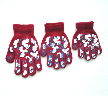 New Camouflage Anti Slip 3-6Y Children Winter Knitted Warm Gloves For Boys Girls Student Mittens Outdoor Cycling Skiing Gloves