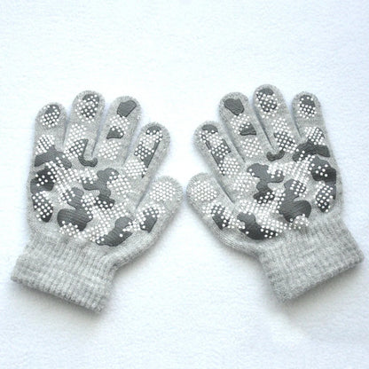 New Camouflage Anti Slip 3-6Y Children Winter Knitted Warm Gloves For Boys Girls Student Mittens Outdoor Cycling Skiing Gloves