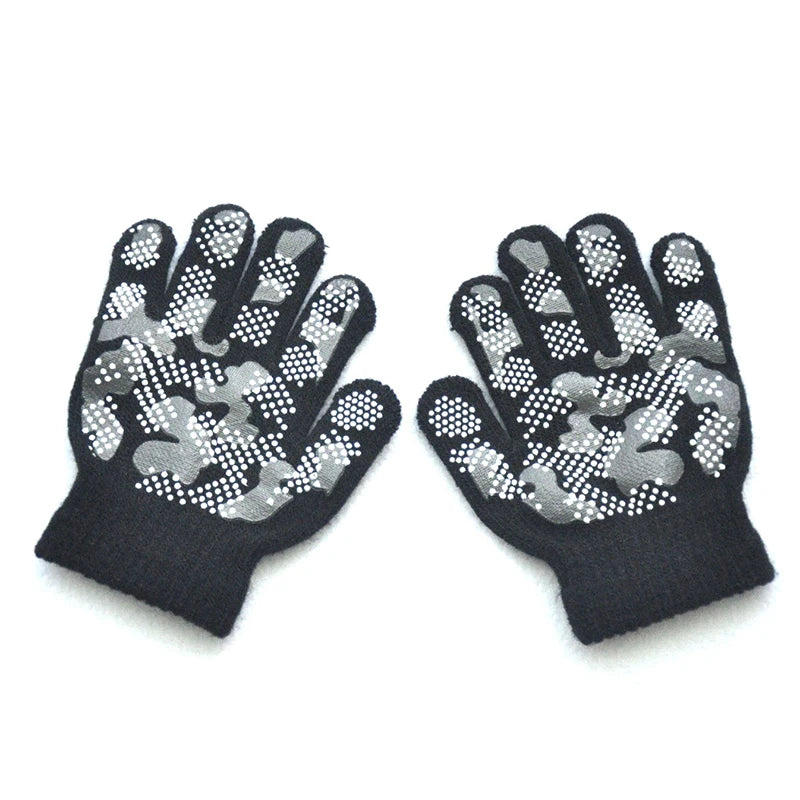 New Camouflage Anti Slip 3-6Y Children Winter Knitted Warm Gloves For Boys Girls Student Mittens Outdoor Cycling Skiing Gloves