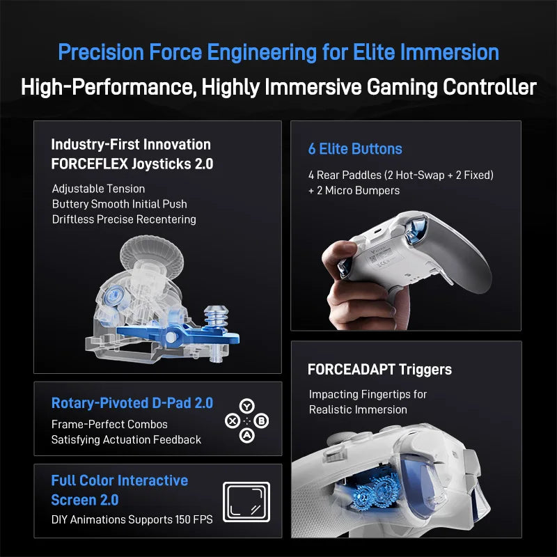 Original Flydigi APEX 5 Gaming Controller Wireless Gamepad Elite Force Feedback Trigger Support PC/NS/Mobile/TV Box