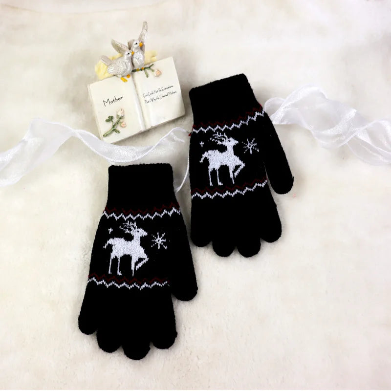 Brand New Child Kids Baby Girls Boys Winter Knitted Gloves Cartoon Warm Mittens Toddlers Outdoor Cartoon  Cute Gloves5-12 Years