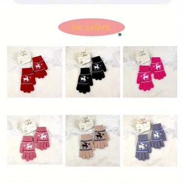 Brand New Child Kids Baby Girls Boys Winter Knitted Gloves Cartoon Warm Mittens Toddlers Outdoor Cartoon  Cute Gloves5-12 Years