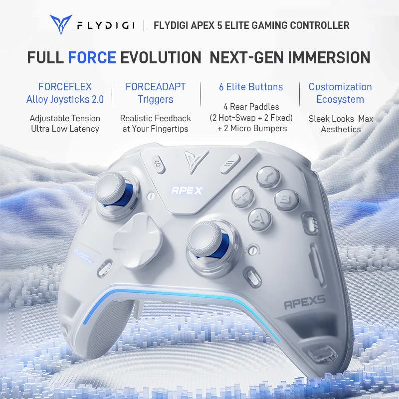 Original Flydigi APEX 5 Gaming Controller Wireless Gamepad Elite Force Feedback Trigger Support PC/NS/Mobile/TV Box