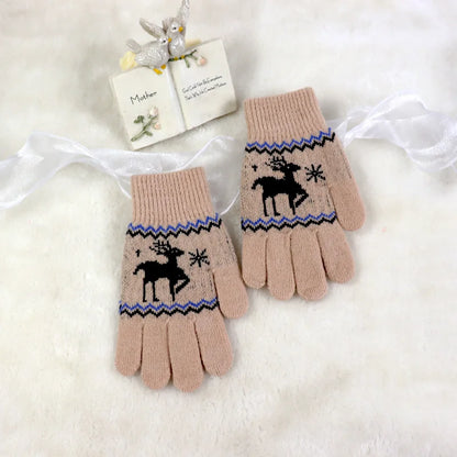 Brand New Child Kids Baby Girls Boys Winter Knitted Gloves Cartoon Warm Mittens Toddlers Outdoor Cartoon  Cute Gloves5-12 Years