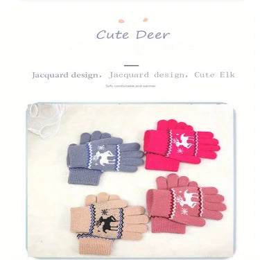 Brand New Child Kids Baby Girls Boys Winter Knitted Gloves Cartoon Warm Mittens Toddlers Outdoor Cartoon  Cute Gloves5-12 Years