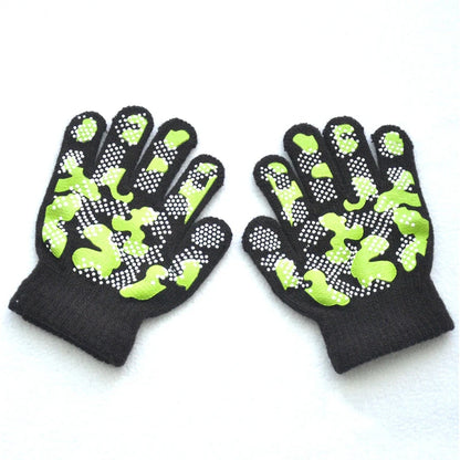 New Camouflage Anti Slip 3-6Y Children Winter Knitted Warm Gloves For Boys Girls Student Mittens Outdoor Cycling Skiing Gloves