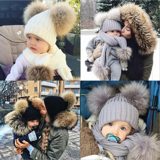 New Mother Kids Winter Hats for Baby Girl Boy Bobble Hat Kids Cap for Children Pompom Baby Beanie Infant Bonnet Accessories 0-3Y