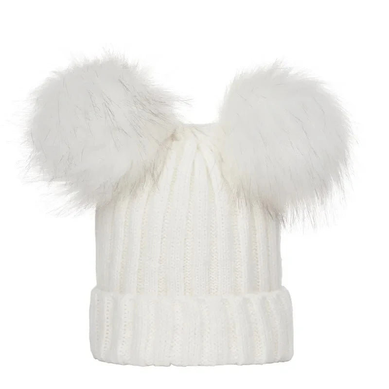 New Mother Kids Winter Hats for Baby Girl Boy Bobble Hat Kids Cap for Children Pompom Baby Beanie Infant Bonnet Accessories 0-3Y