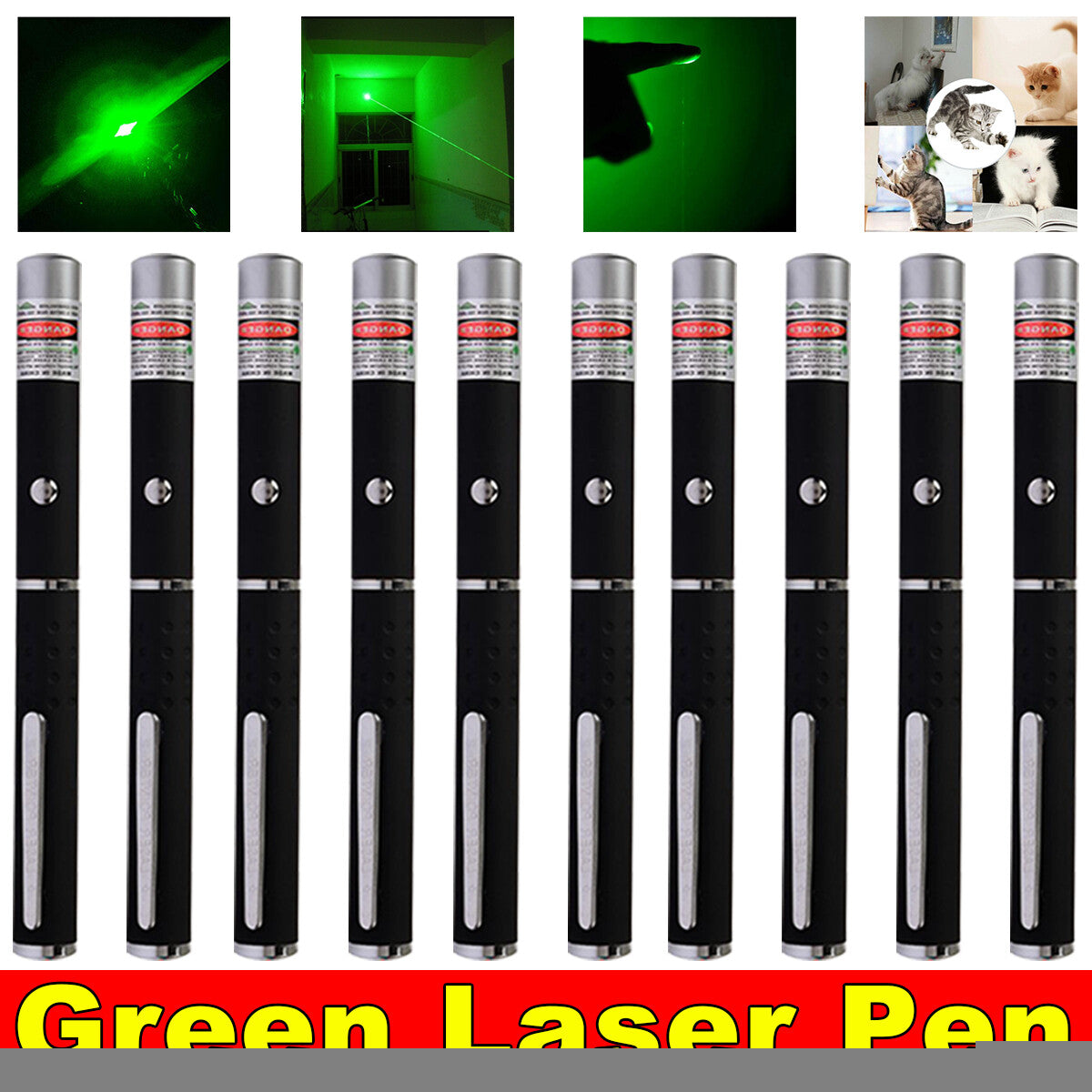 532nm Green Laser Pointer Pen Light Visible Single Beam AAA Lazer Torch 10PCS Mini Small Teaching Pen Light Pet Toys