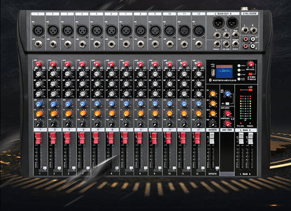 CT8 Professional 8-way Mixer USB With Bluetooth Monitor DJ Console Audio Mixer